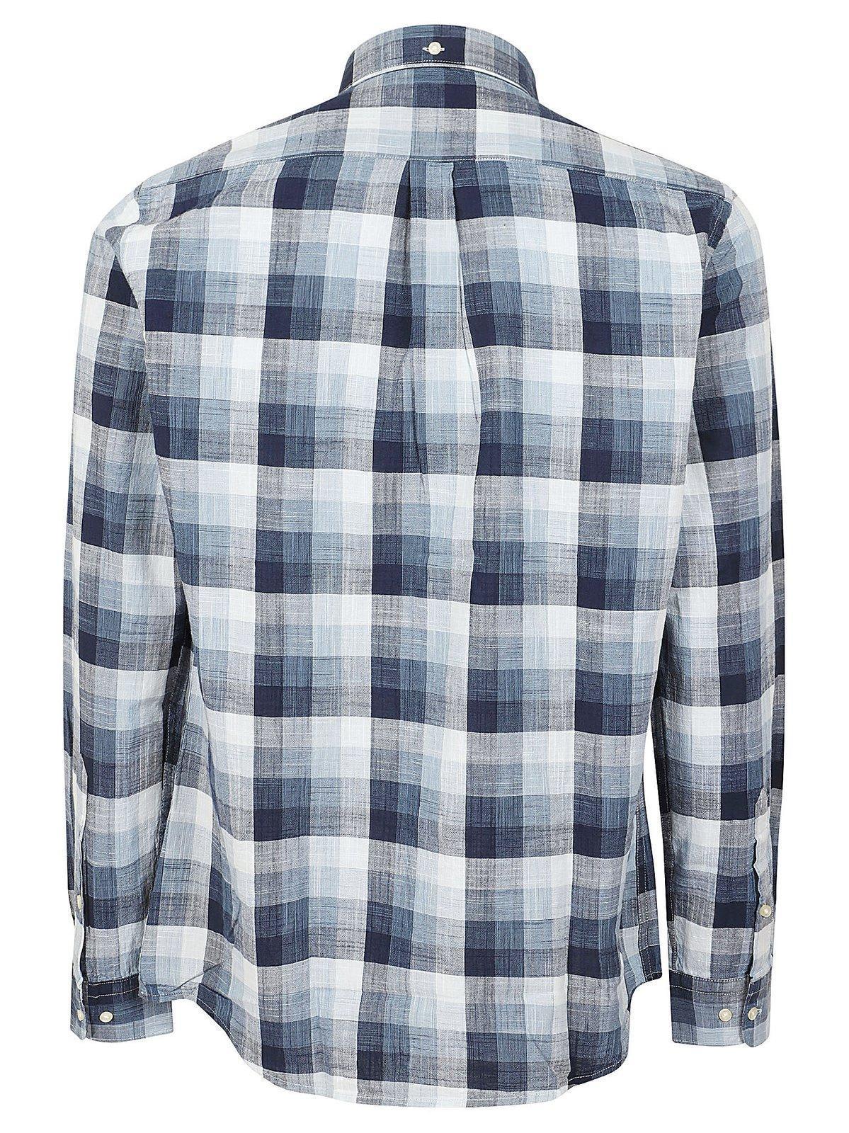 BARBOUR Checked Button In Navy Product Image