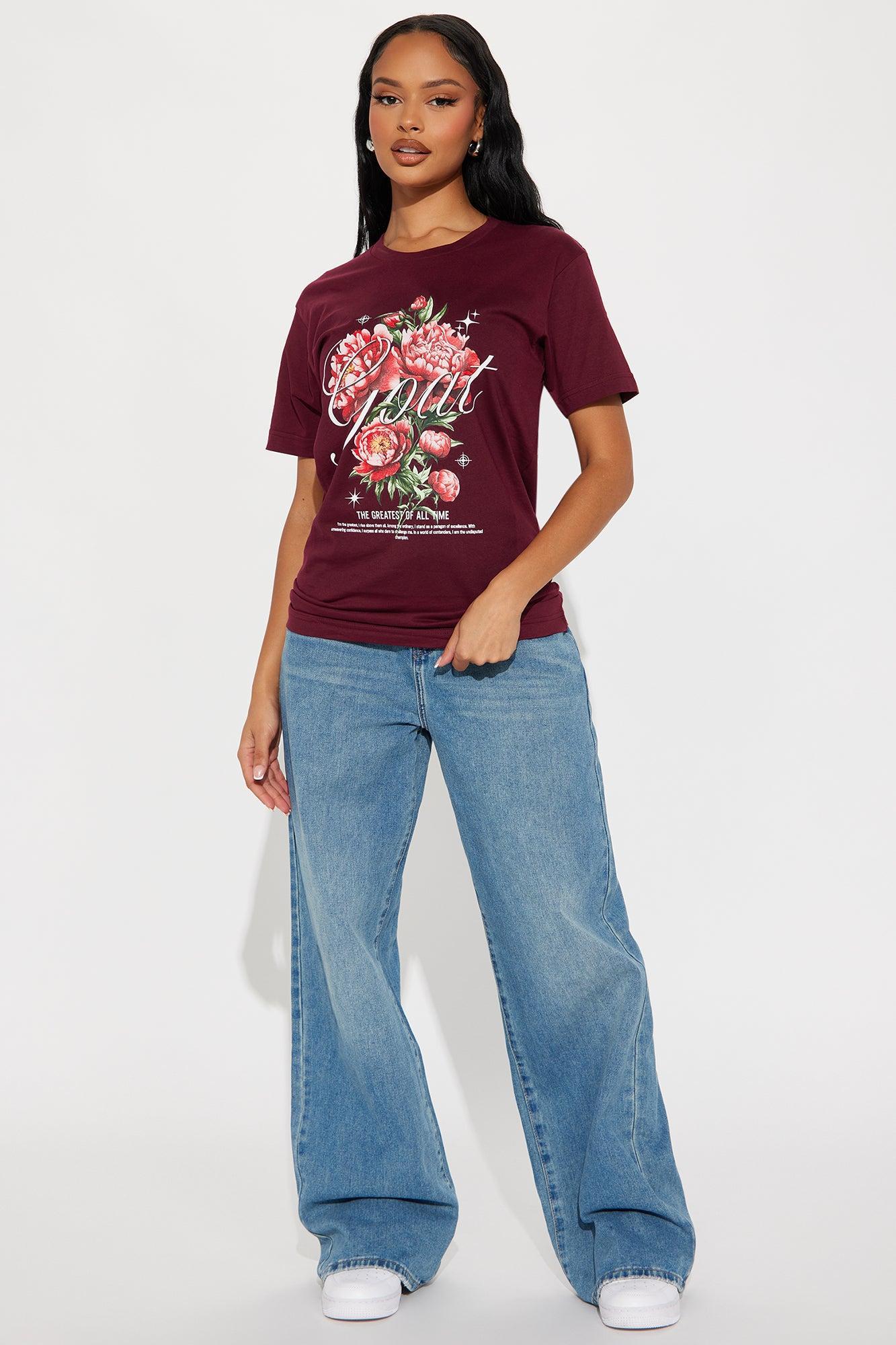 GOAT Floral Tee - Wine Product Image