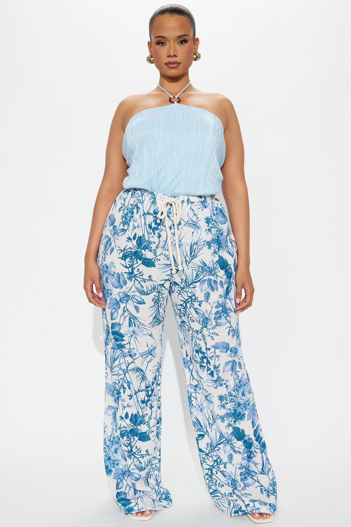 Paradise Livin' Wide Leg Pant - Blue/combo Product Image