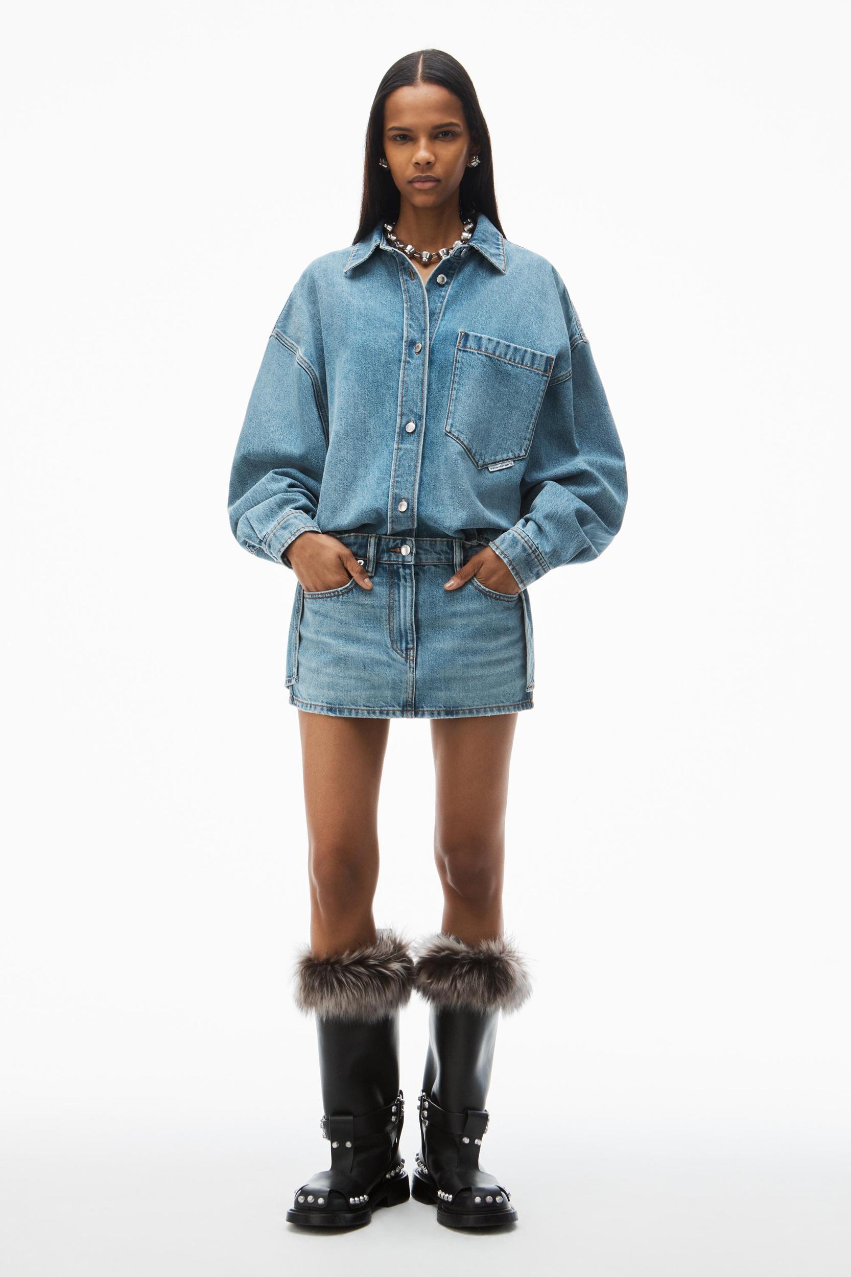 Pre-styled Denim Shirtdress Product Image