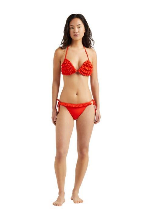 Womens Ruffled Side-Tie Bikini Bottom Product Image