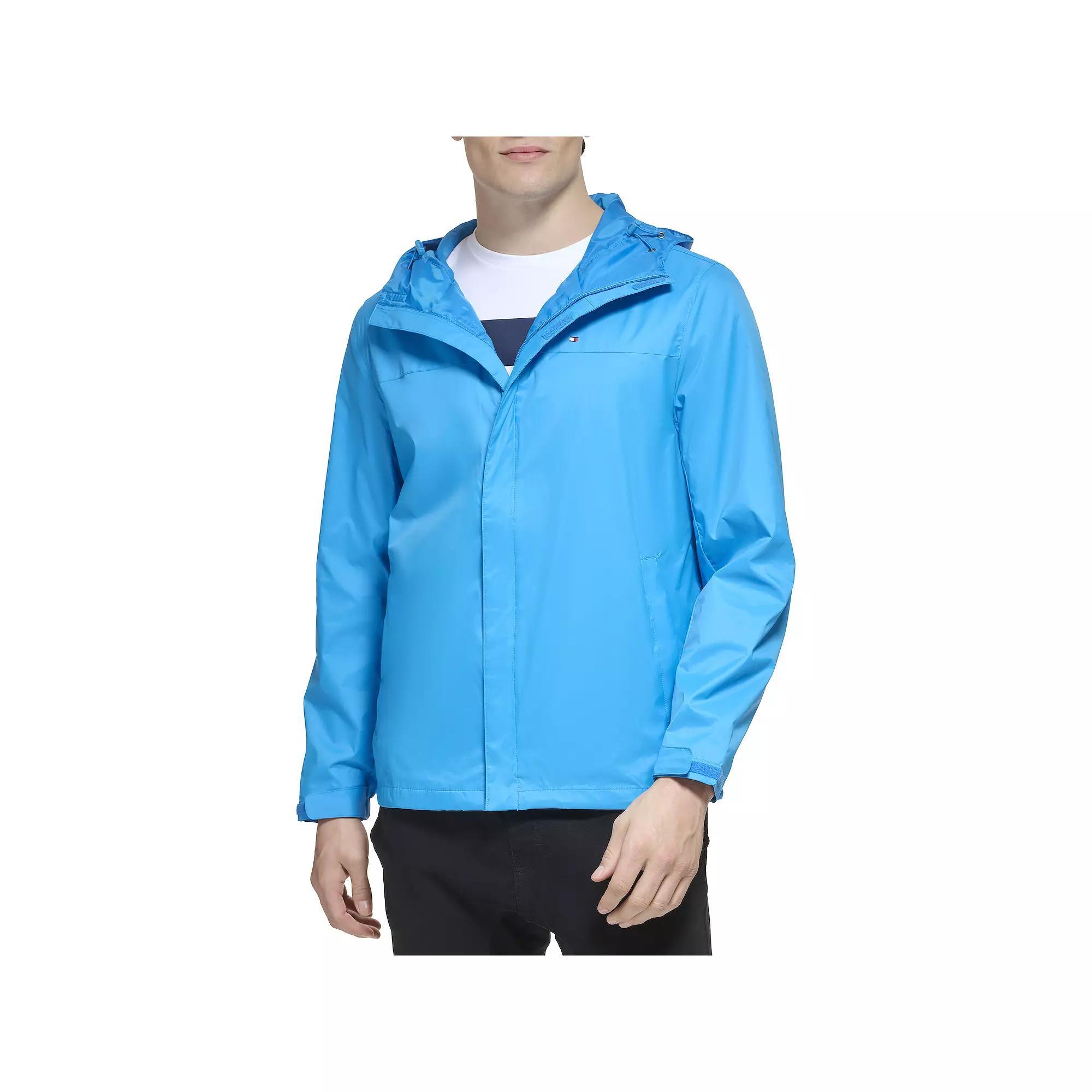 Men's Tommy Hilfiger Hooded Rain Jacket, Size: 3XL, Bright Blue Product Image