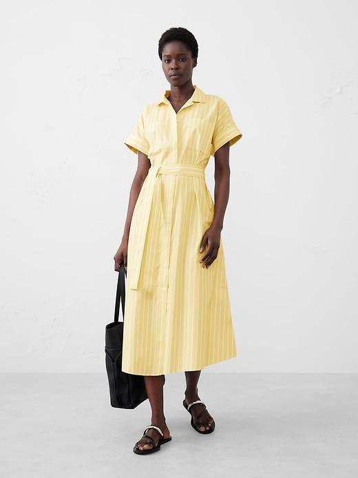 Tie-Waist Midi Shirtdress Product Image