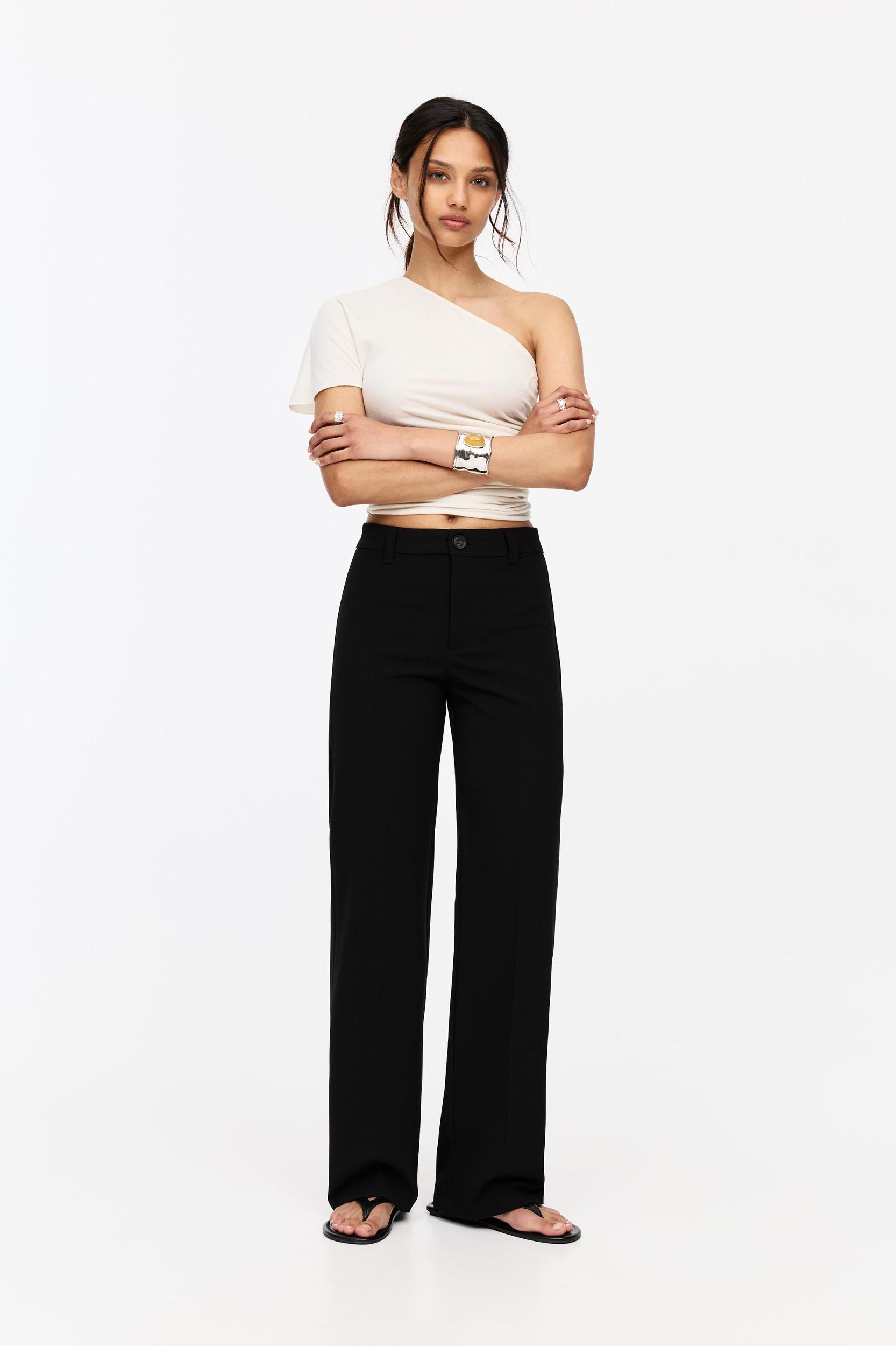 High-waist straight-leg smart pants Product Image