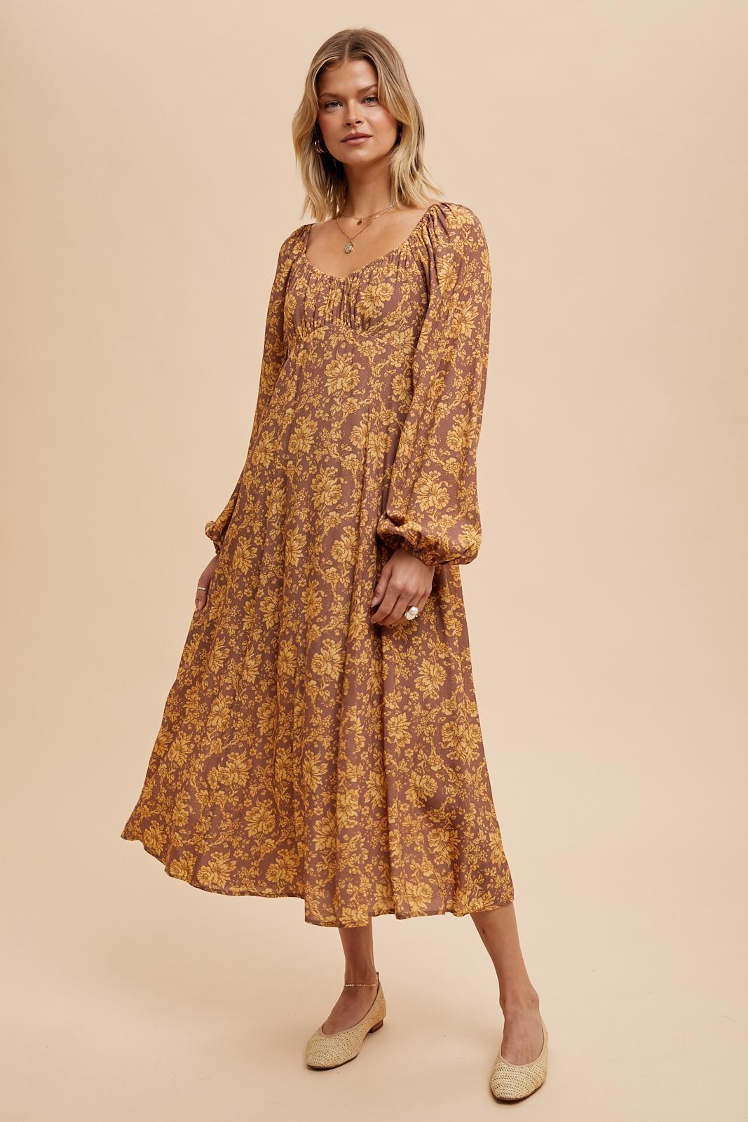 Fall Floral Maxi Dress Product Image