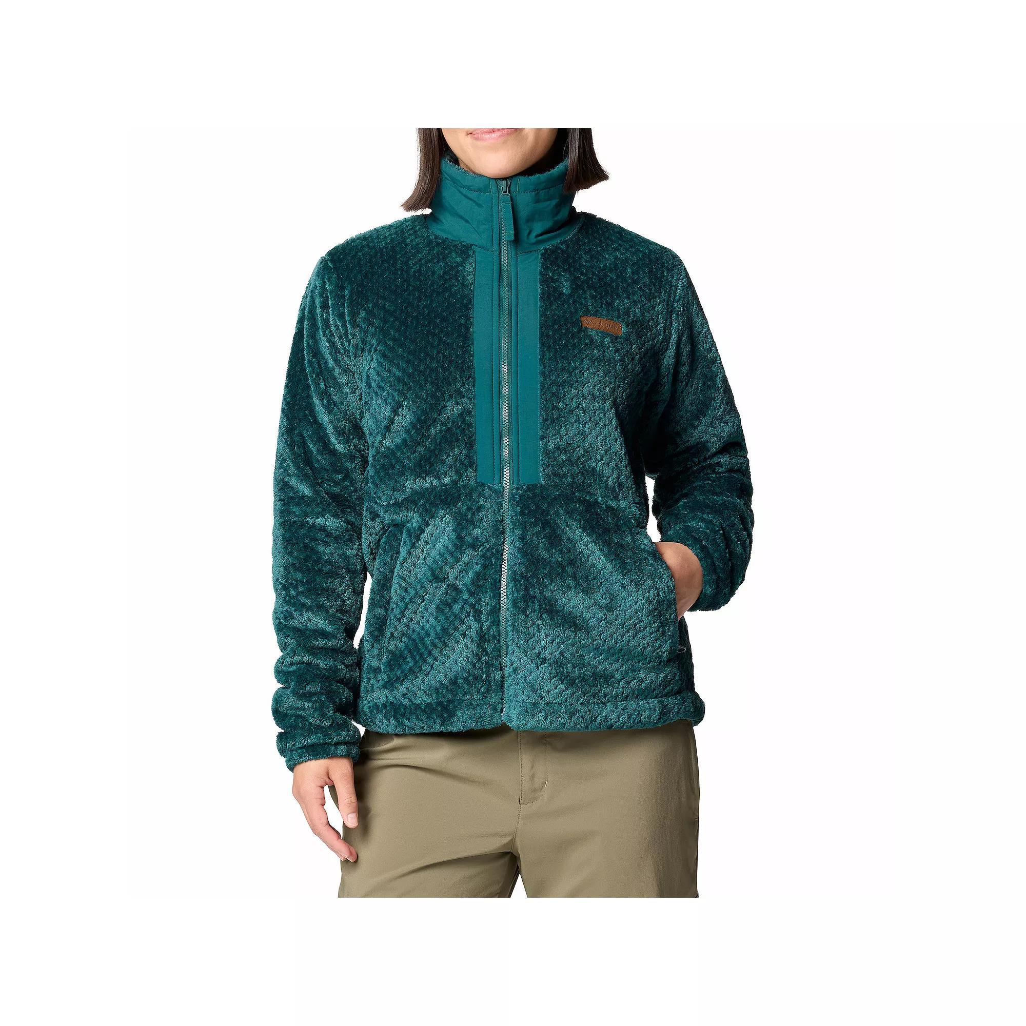 Women's Columbia Fire Side III Full Zip Jacket, Size: XXL, Black Teal Product Image