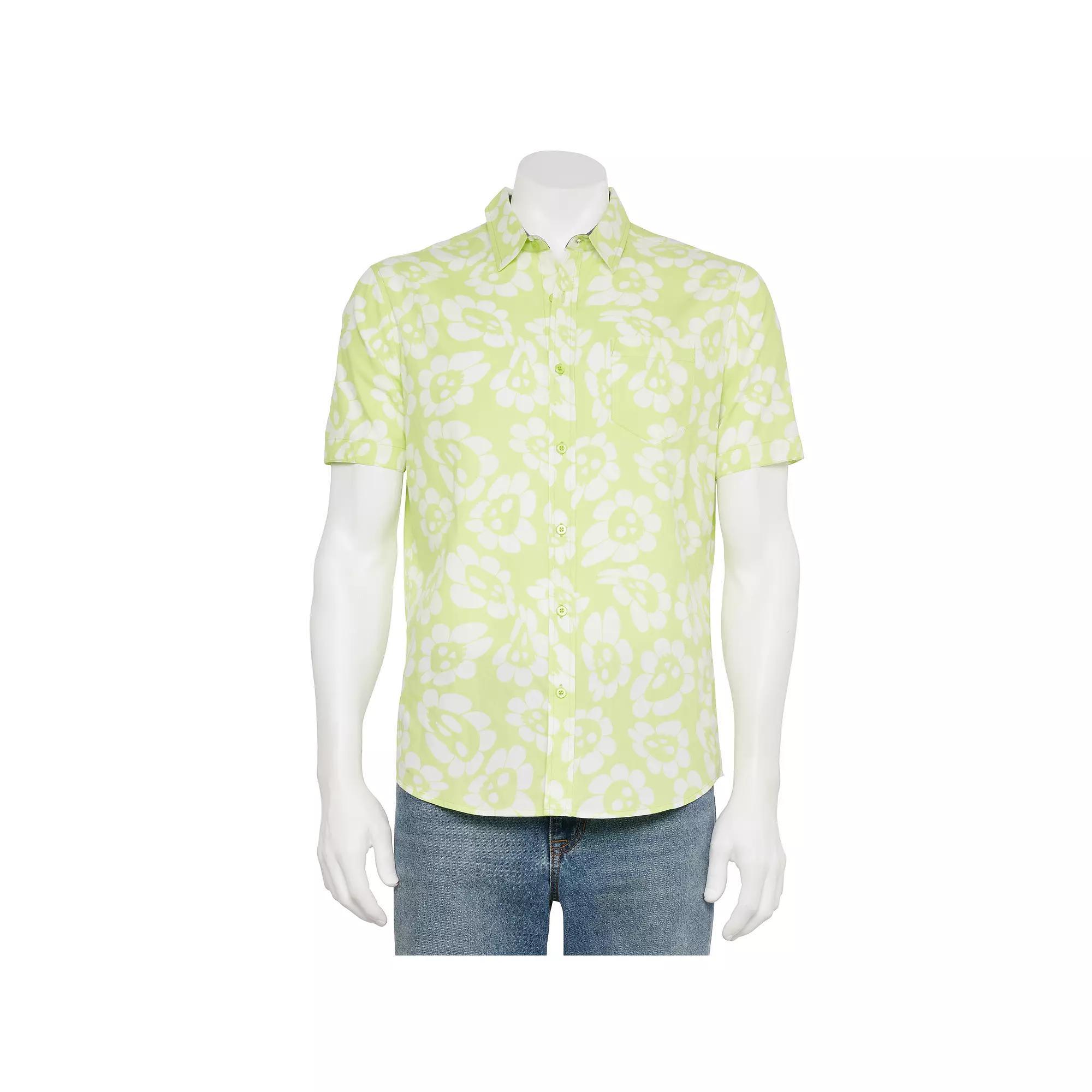 Mens Retrofit Short Sleeve Button Up Woven Tee Product Image