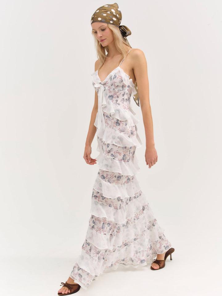 Debby Ruffled Maxi Dress — Multi Product Image
