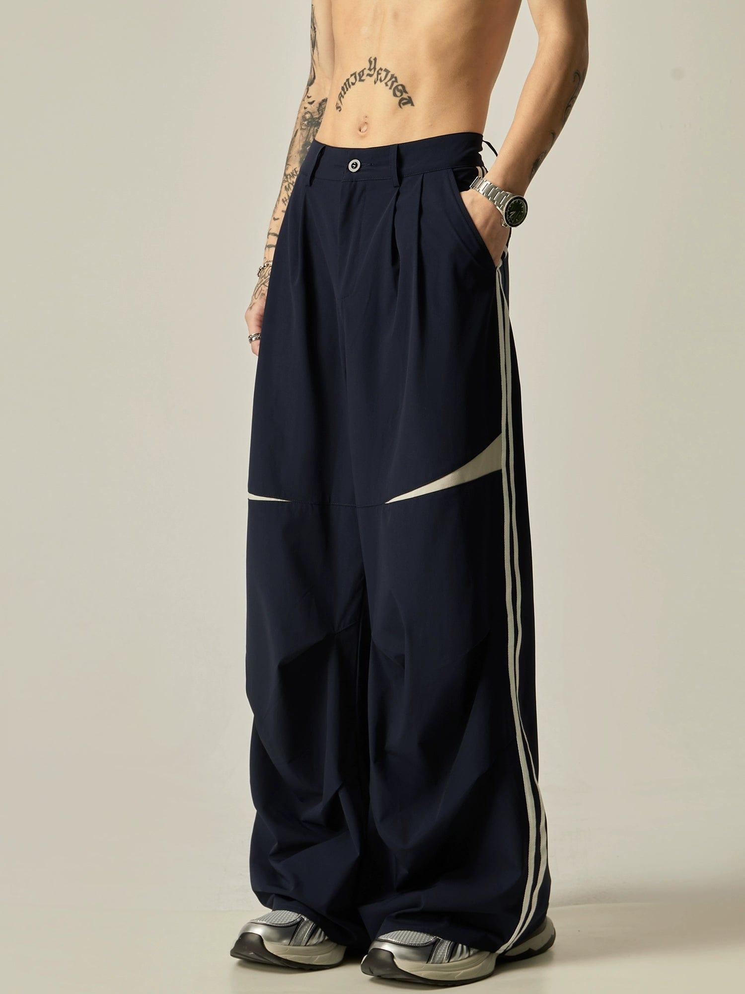 RT No. 11650 STRIPED PARACHUTE SPORT STRAIGHT PANTS Product Image
