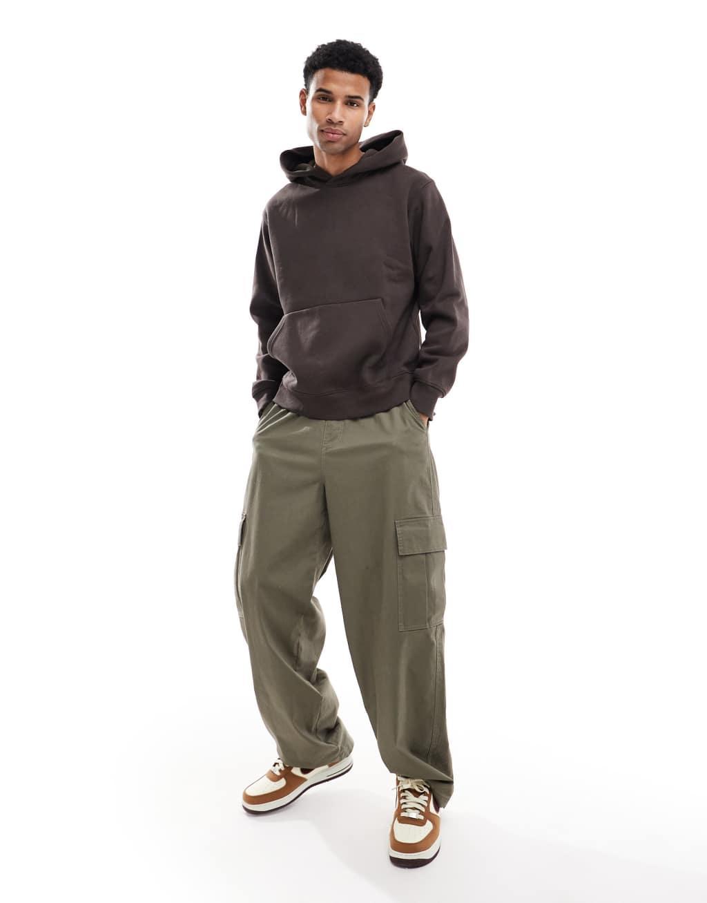 Jack & Jones Premium oversized 400gsm heavyweight hoodie in chocolate brown  Product Image