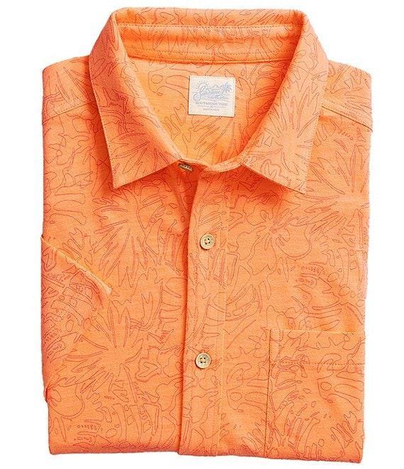 Southern Tide Beachcast Floral Fusion Knit Short Sleeve Woven Shirt Product Image