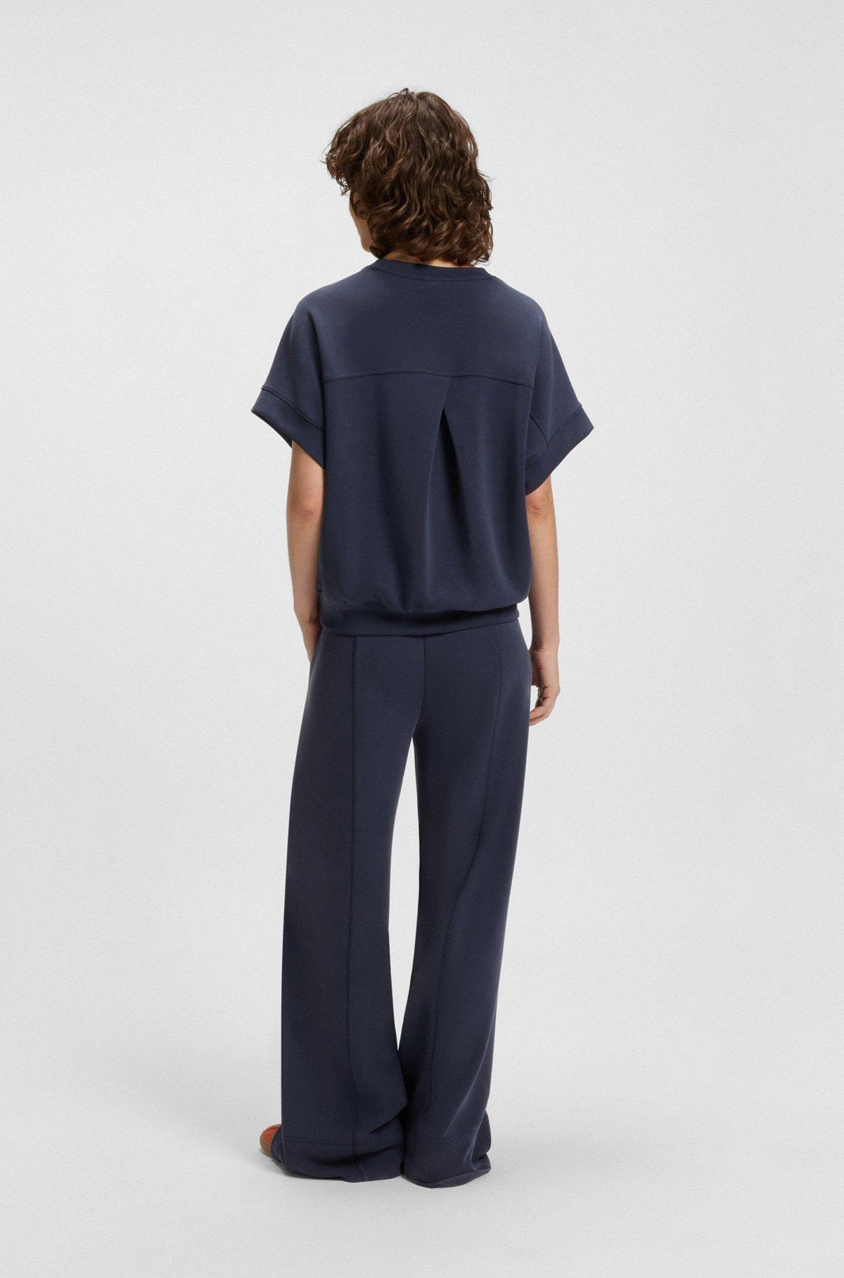 BOSS - Relaxed-fit tracksuit bottoms with embroidered logo - Dark Blue Product Image