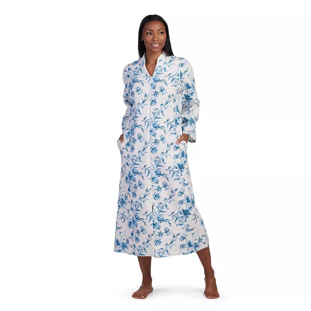 Womens Miss Elaine Essentials Zip Front Long Sleeve Long Robe Product Image