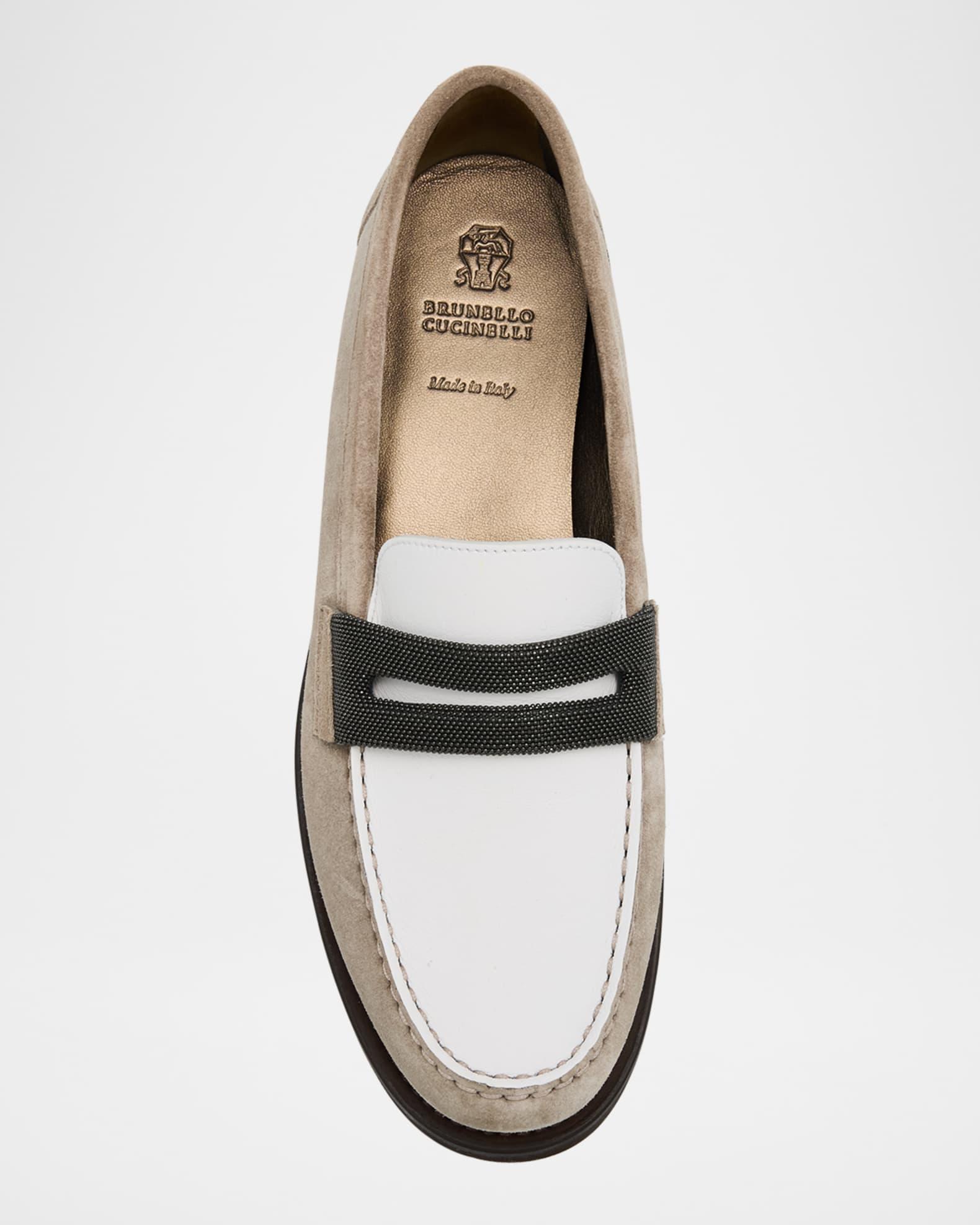 Mixed Leather Monili Penny Loafers Product Image