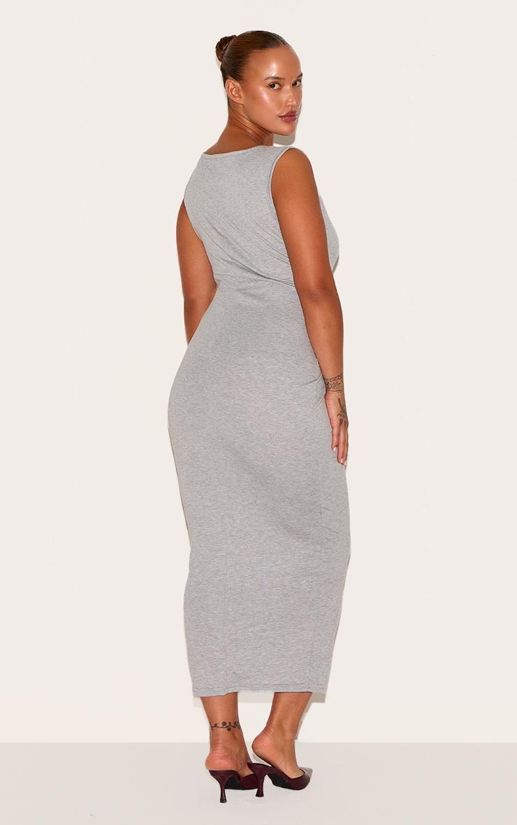 Plus Grey Marl Jersey Scoop Neck Midaxi Dress Product Image