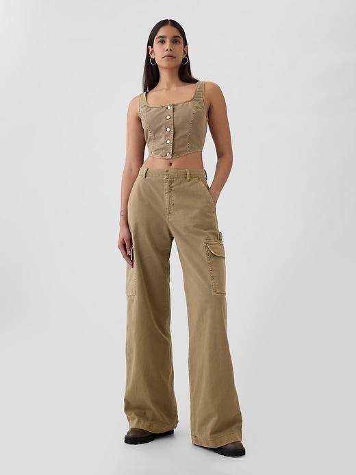 Mid Rise Cargo Baggy Khakis Product Image