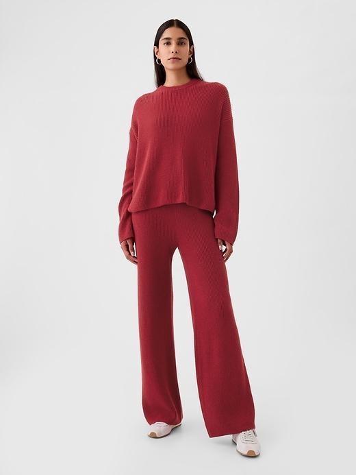 CashSoft Shaker-Stitch Sweater Pants Product Image