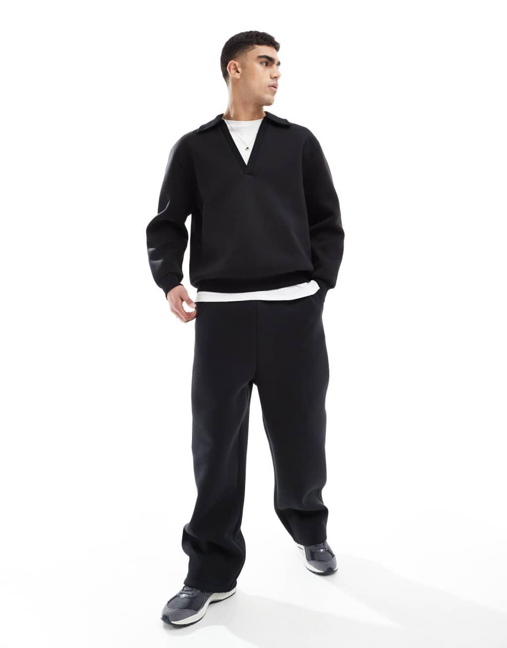ASOS DESIGN oversized sweatshirt in black - part of a set Product Image