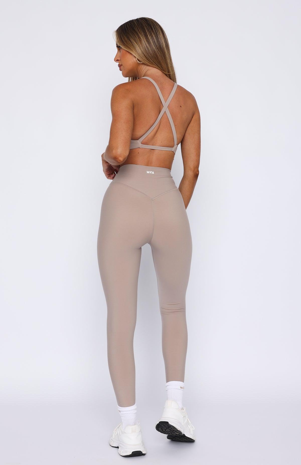 Go Getter High Waisted Leggings Taupe Product Image