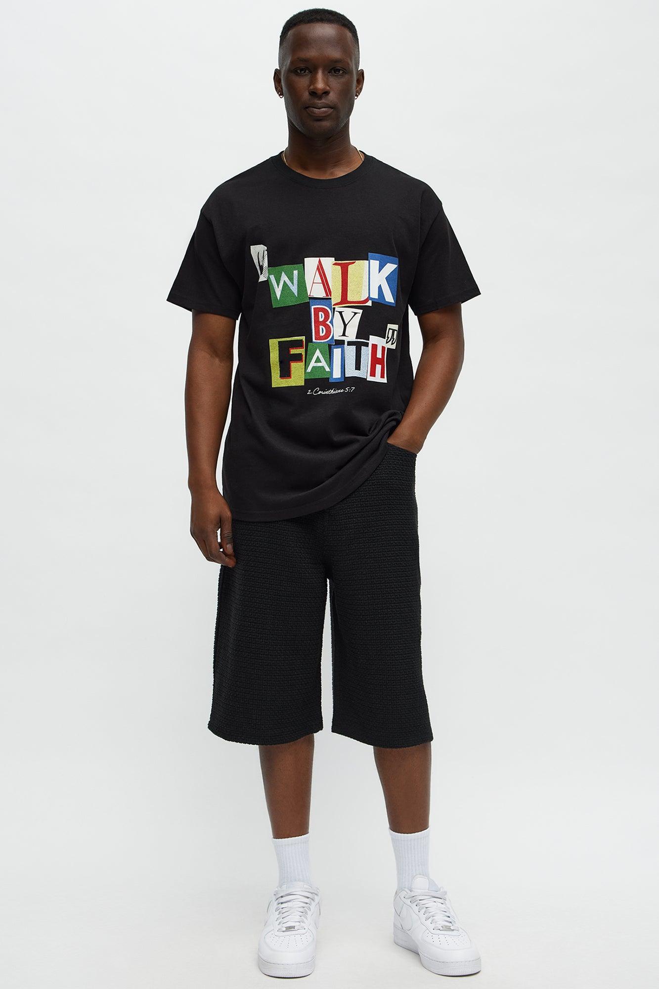 Walk By Faith Short Sleeve Tee - Black Product Image