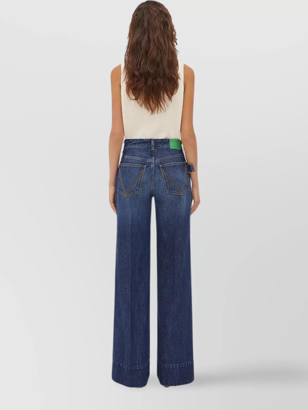 BOTTEGA VENETA Medium Wash Wide Denim Trousers In Blue Product Image