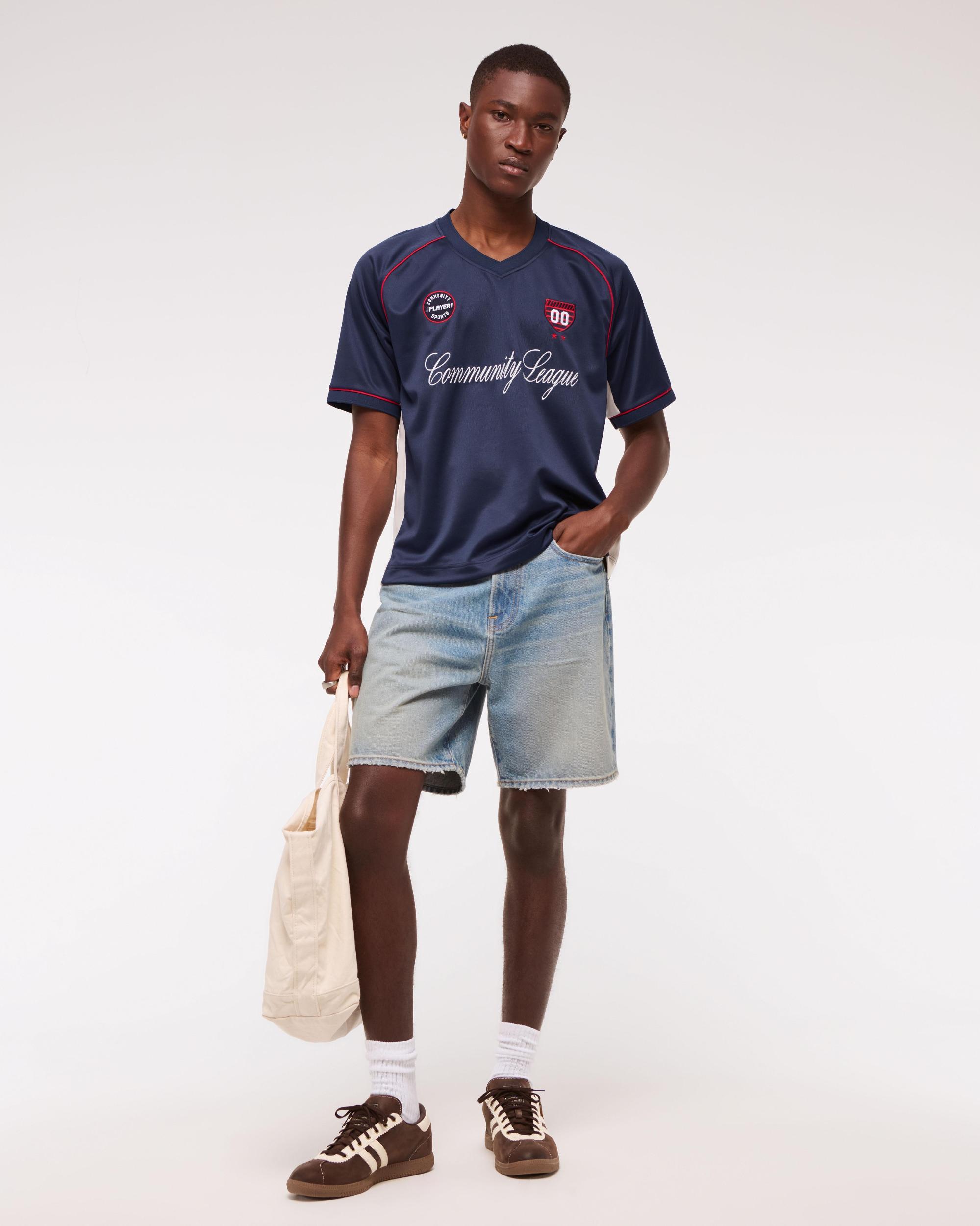 Cropped Soccer-Inspired Graphic Tee Product Image
