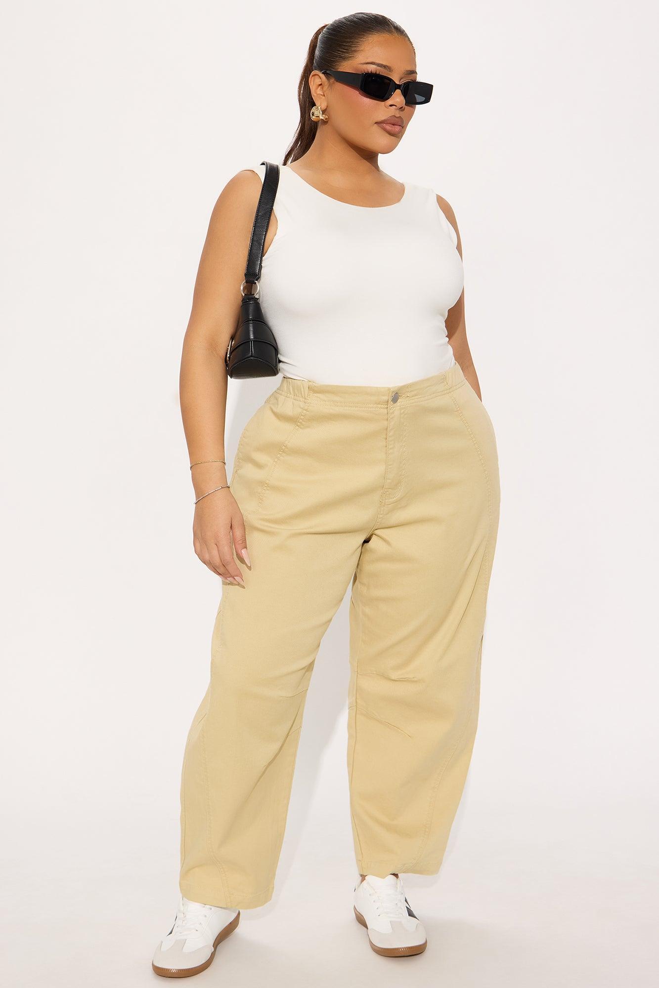 Irina Barrel Pant - Taupe Product Image
