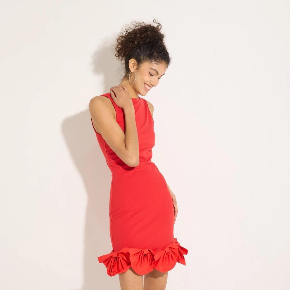 Womens Flower Hem Ponte Dress - Wild Fable Red XXL Product Image