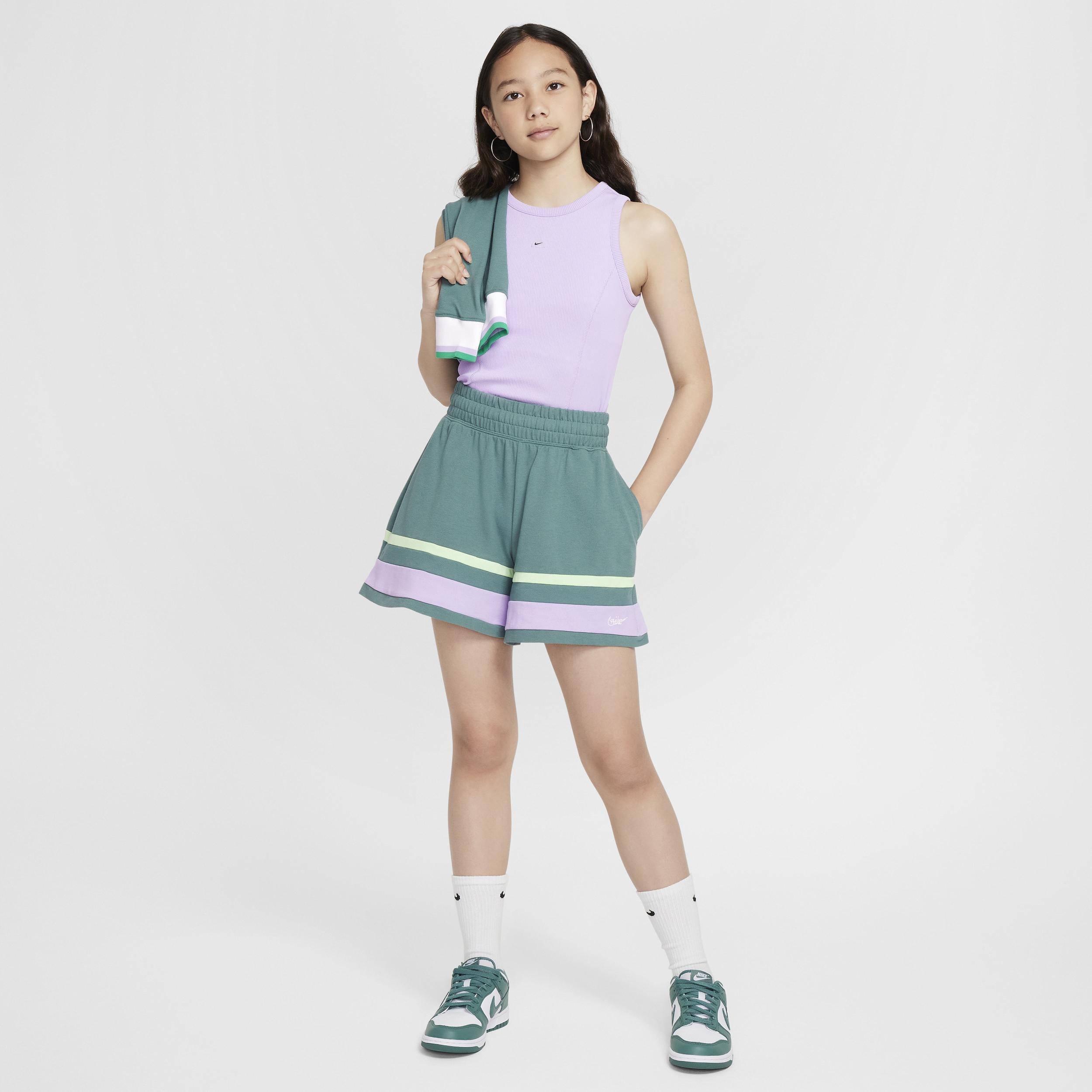 Nike Kids' Sportswear Stripe Shorts in Bicoastal/Hydrangeas/Green at Nordstrom Product Image