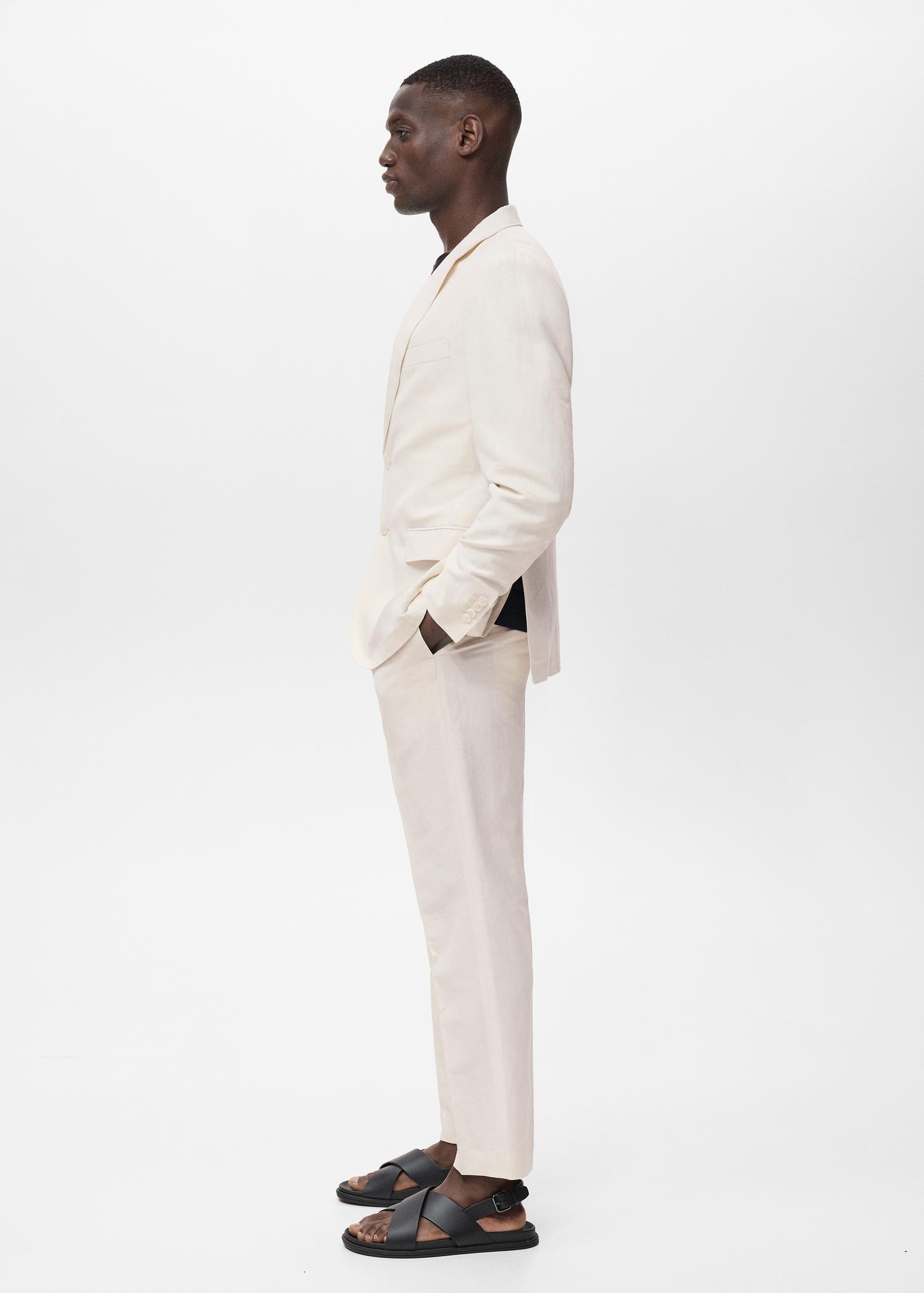 Slim-fit suit blazer made from a linen-lyocell blend - Men | MANGO USA Product Image