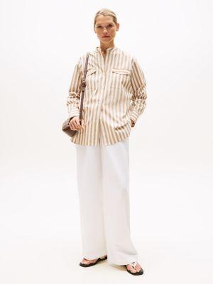 Collarless Poplin Shirt Product Image