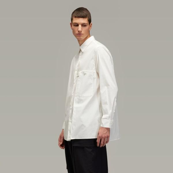 adidas Y-3 Pleated Pocket Shirt Core White M Mens Product Image