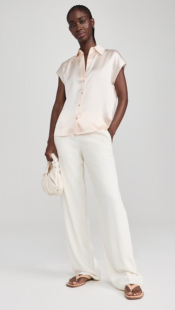 Vince Cap Sleeve Ruched Back Blouse | Shopbop Product Image