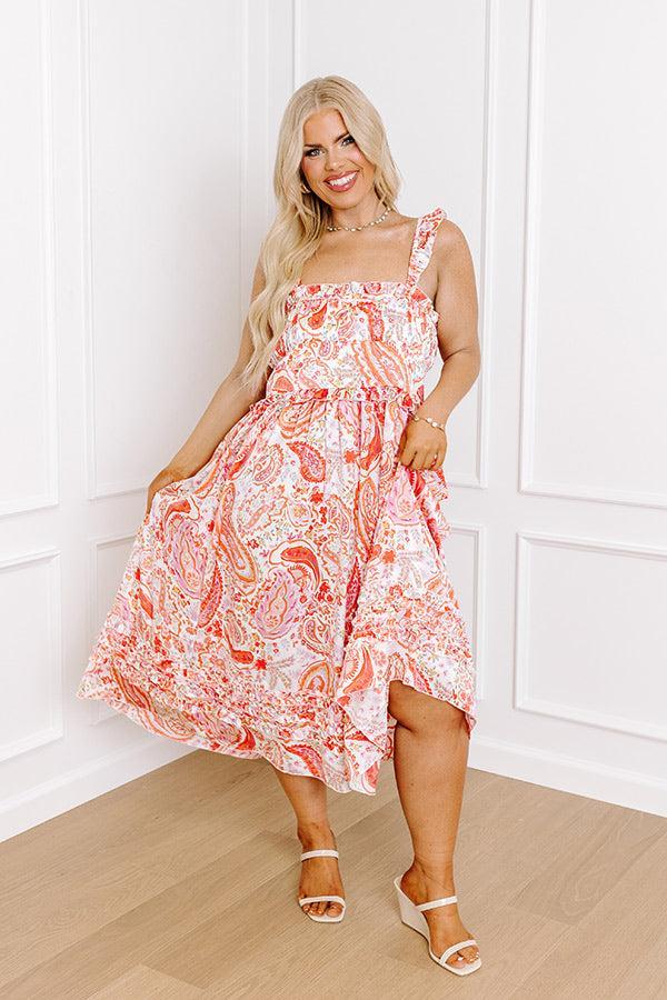Sunset Splendor Satin Midi Curves Product Image