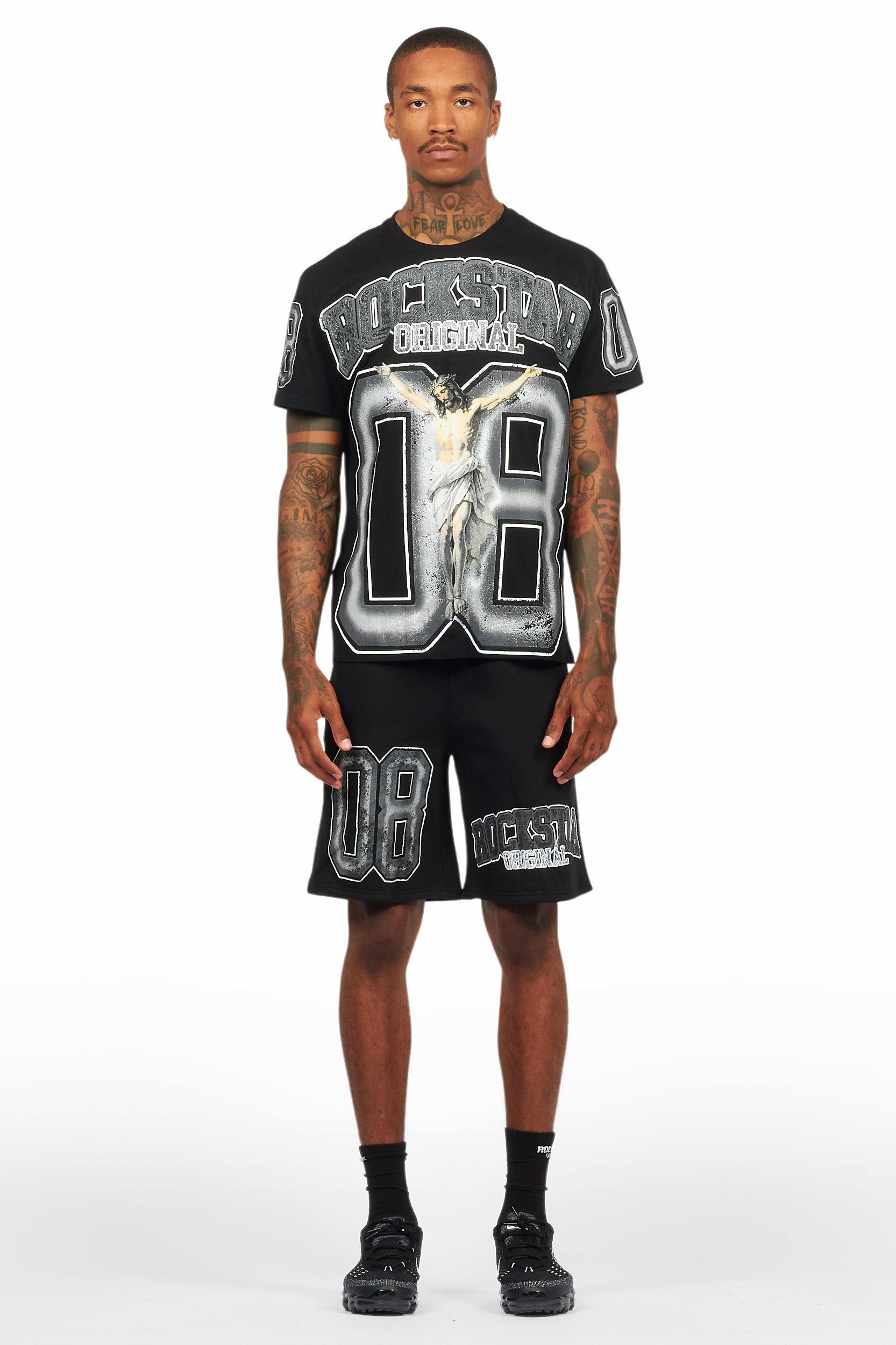 Fields Black/Grey T-Shirt Short Set Male Product Image