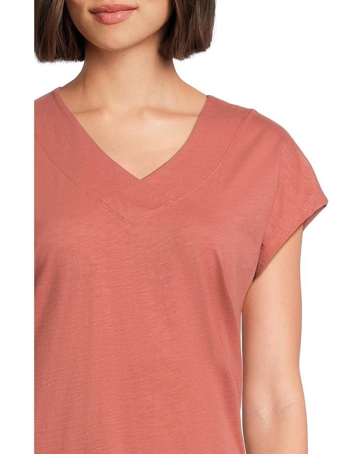 Women's L.L.Bean Organic Cotton V-Neck Cap Sleeve Tee Product Image