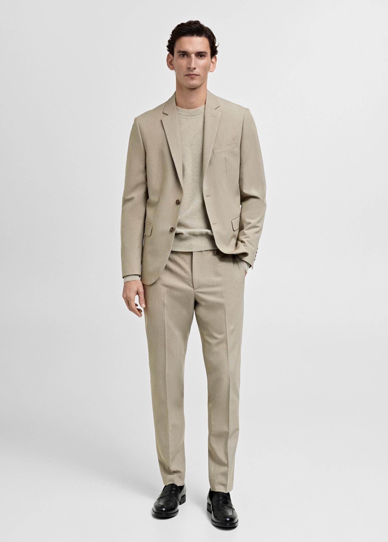Super slim-fit suit jacket in stretch fabric - Men | MANGO USA Product Image