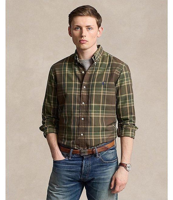 Polo Ralph Lauren Classic Fit Plaid Performance Long Sleeve Oxford Shirt Product Image