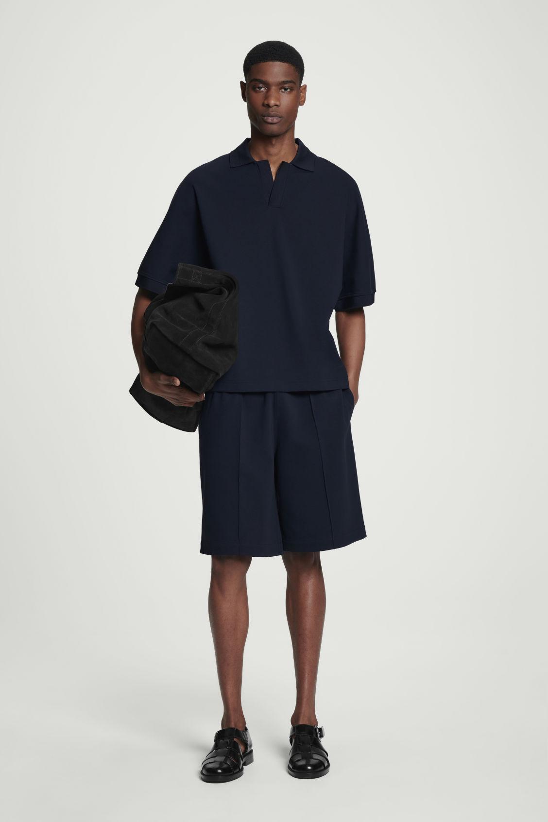 RELAXED OPEN-COLLAR POLO SHIRT Product Image