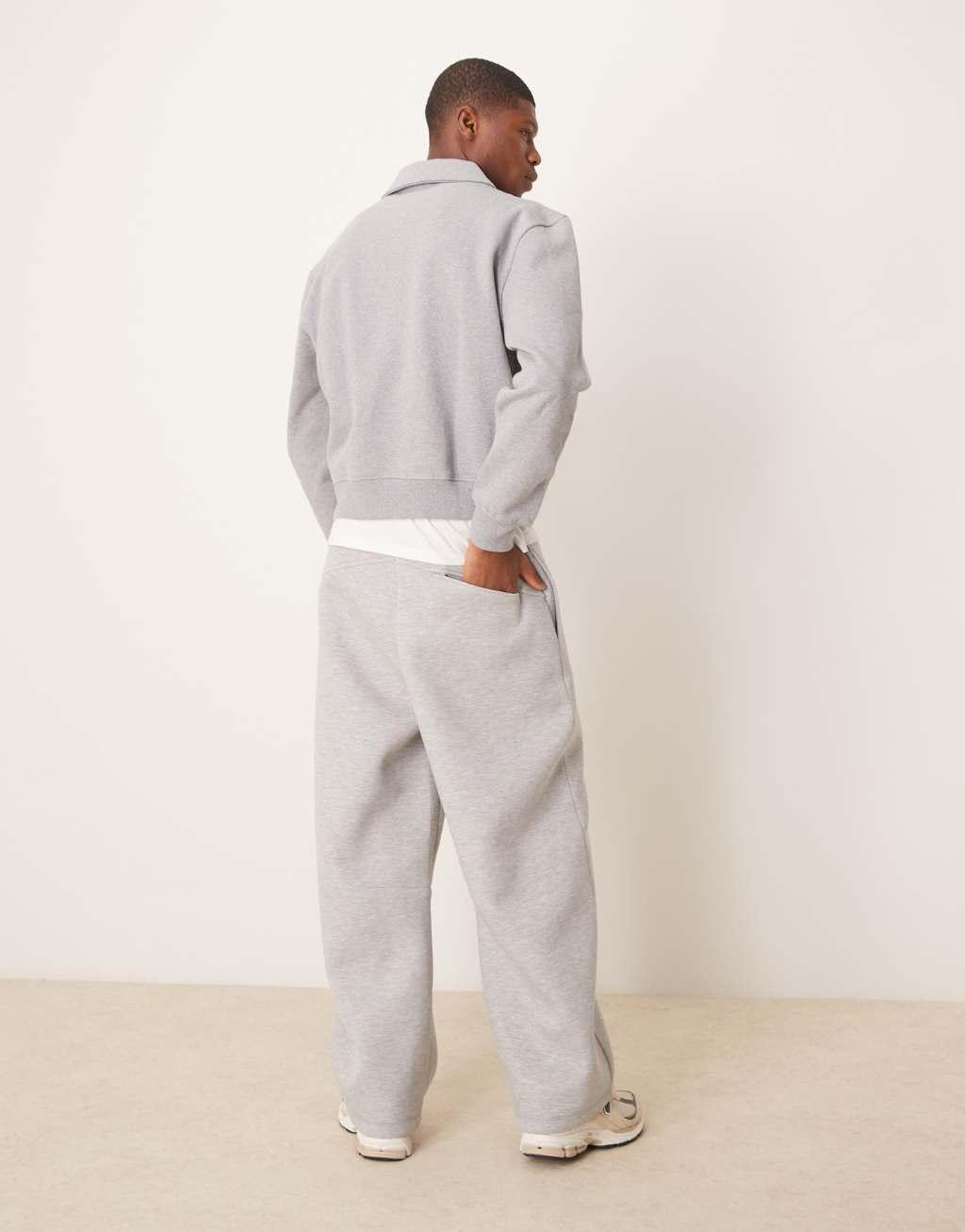 ASOS DESIGN heavyweight scuba super baggy sweatpants in heather gray Product Image
