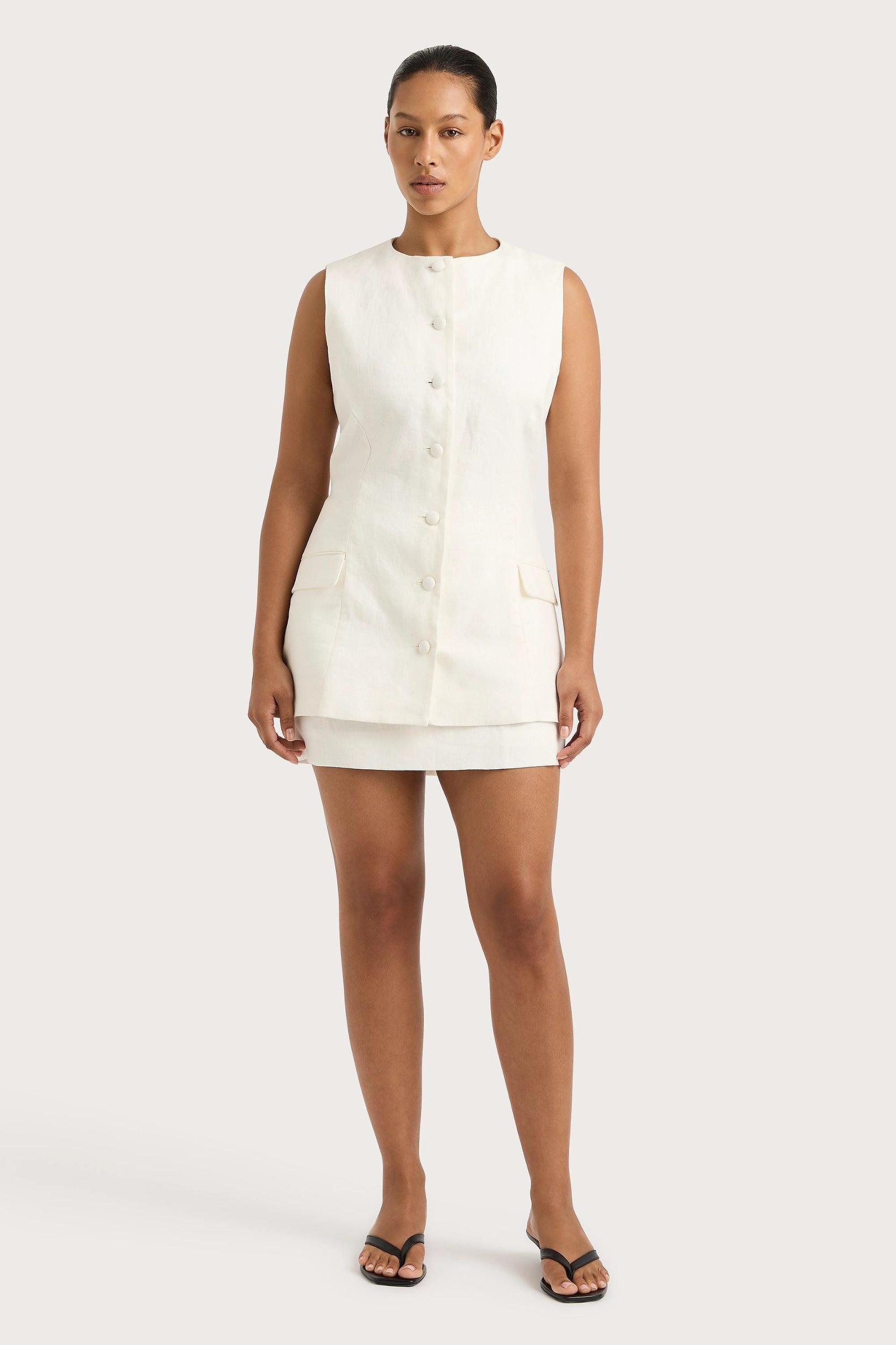 Jane Mini Skirt White Product Image