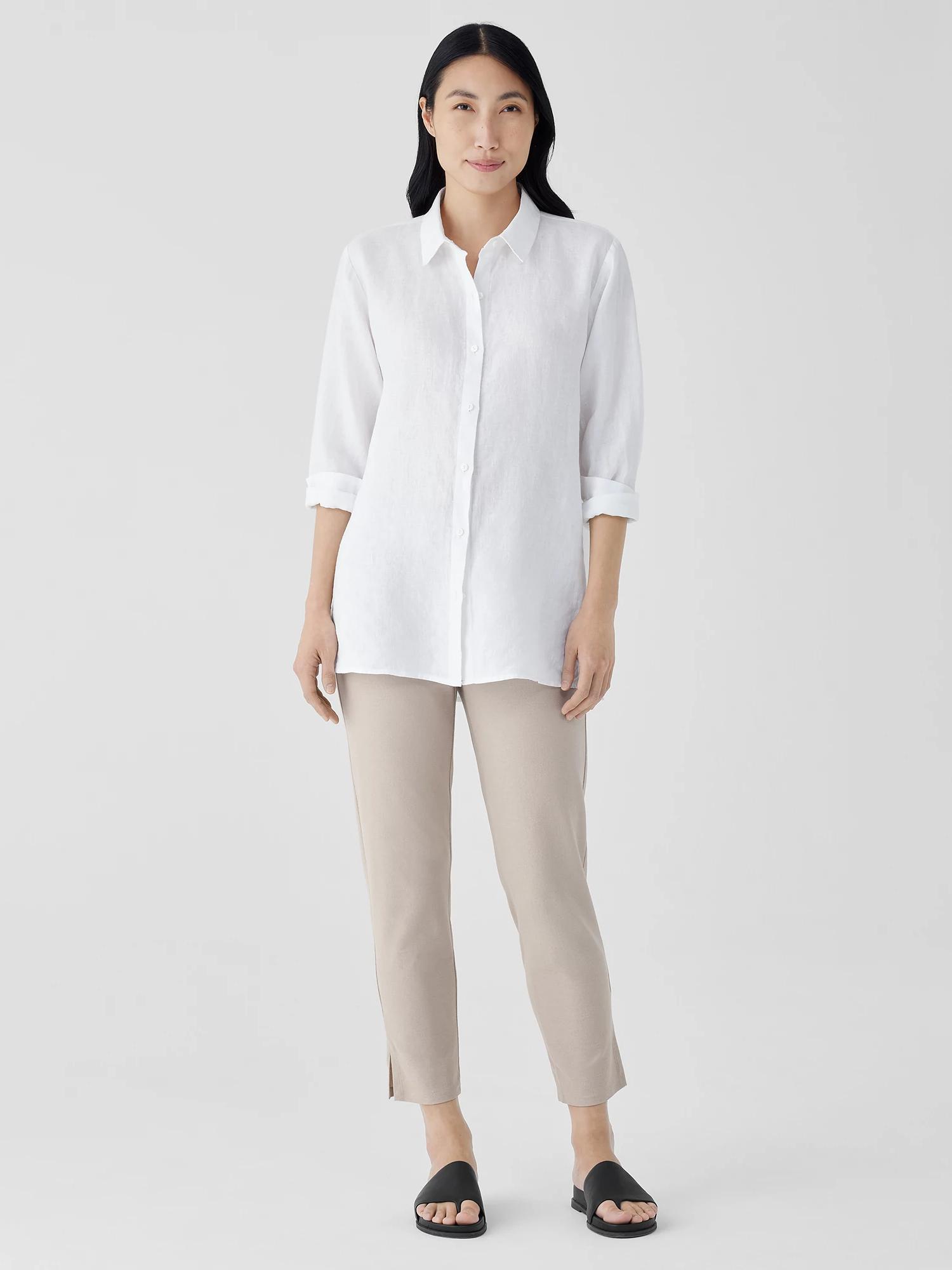 EILEEN FISHER Washable Stretch Crepe Pant with Slitsfemale Product Image