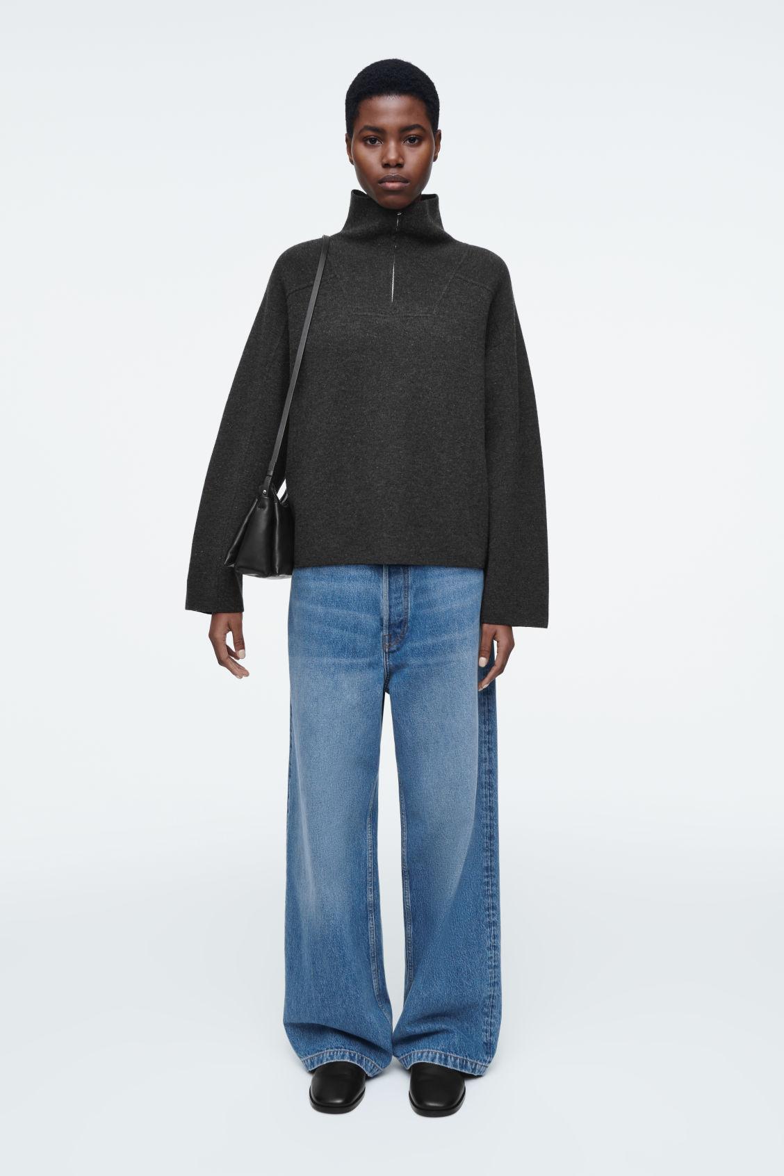 MERINO WOOL HALF-ZIP SWEATER Product Image