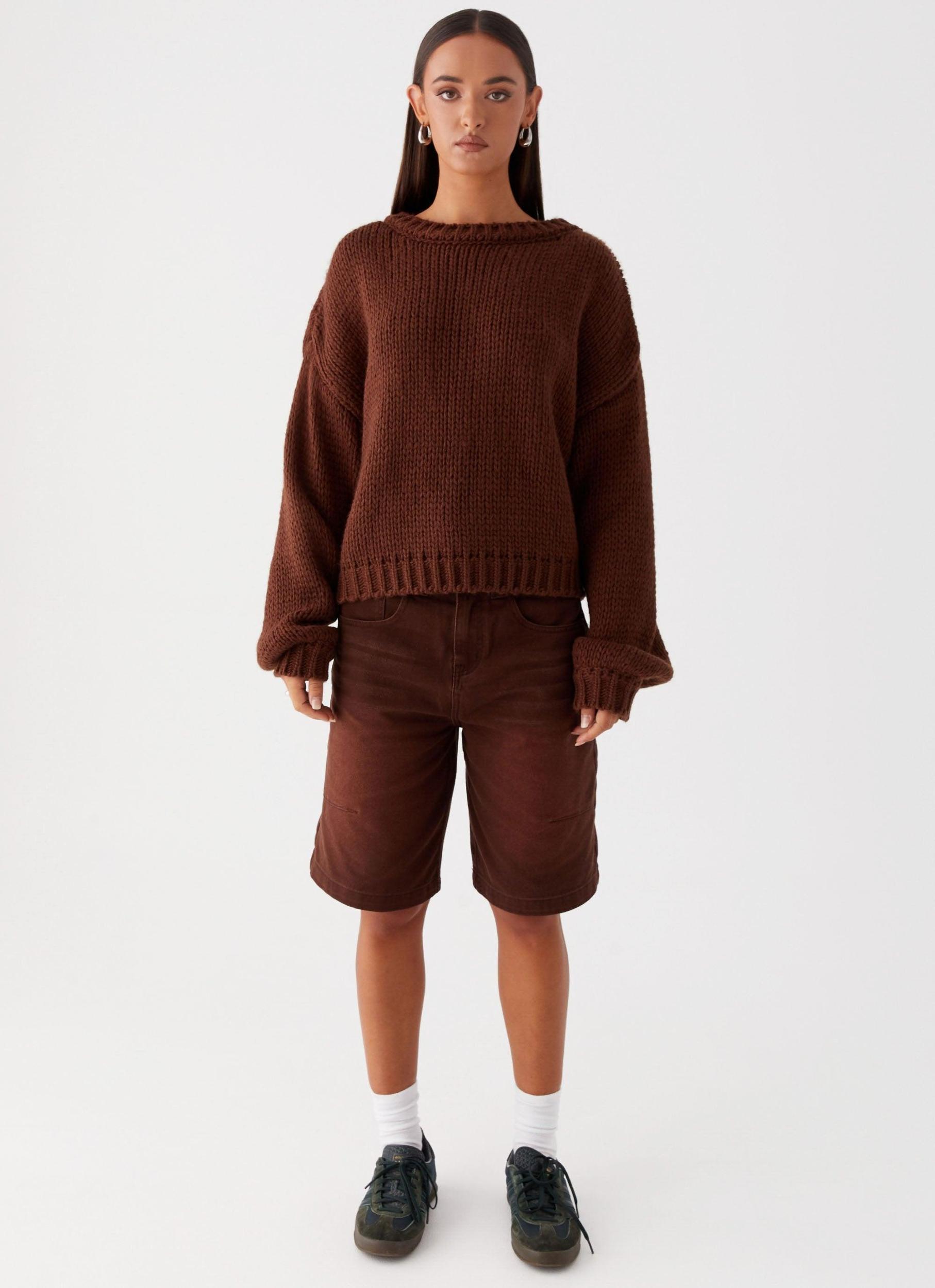 Costella Knit Sweater - Brown Product Image