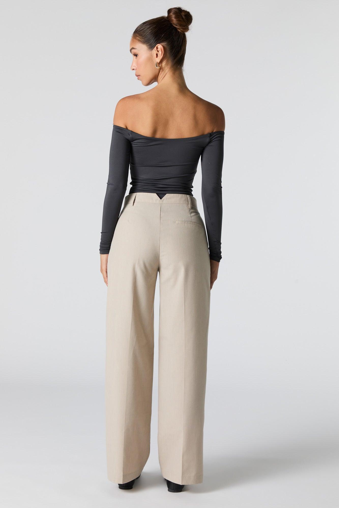 Pleated Wide Leg Dress Pant Female Product Image