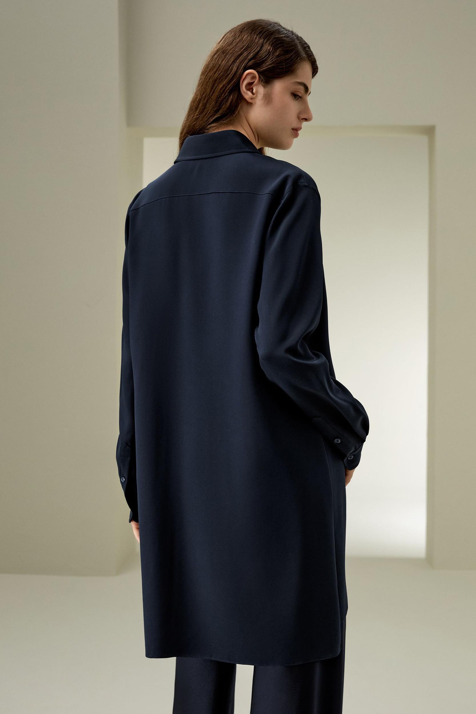 Classic Longline Silk Shirt Product Image