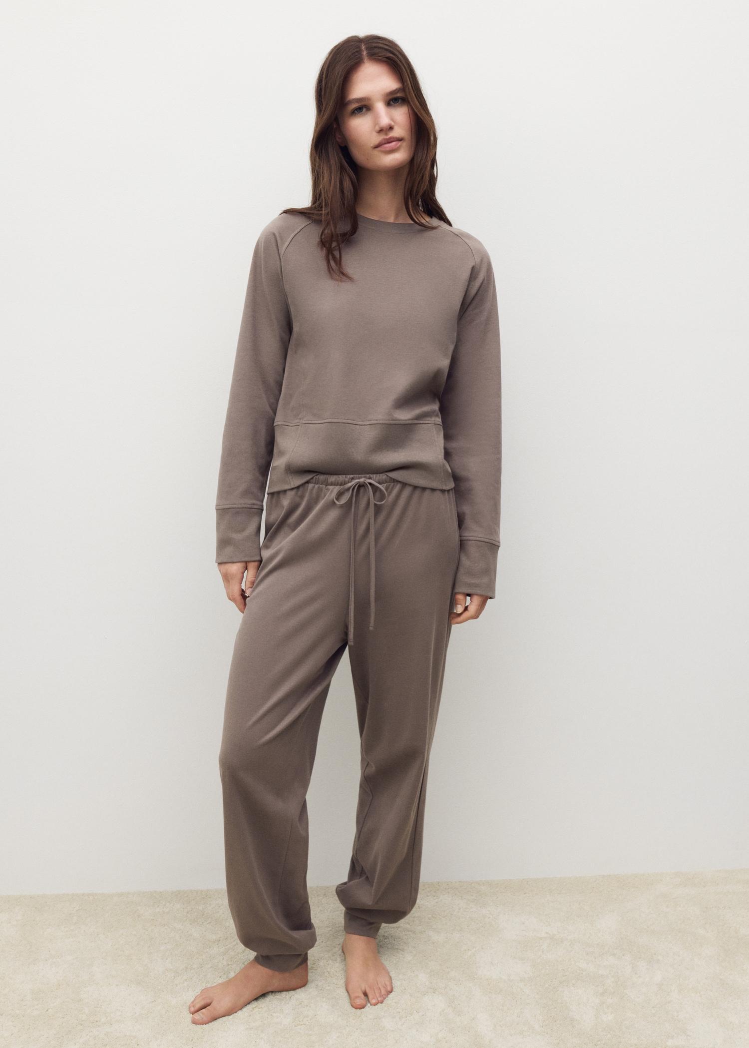 Fluid cotton sweatshirt - Women | MANGO USA Product Image