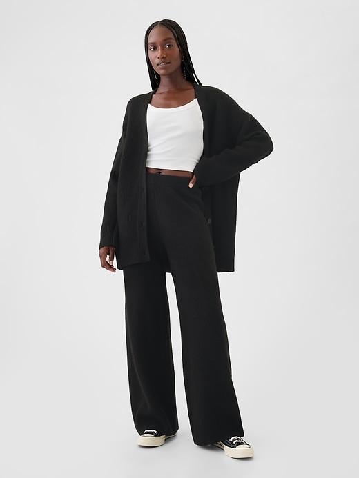 CashSoft Shaker-Stitch Sweater Pants Product Image