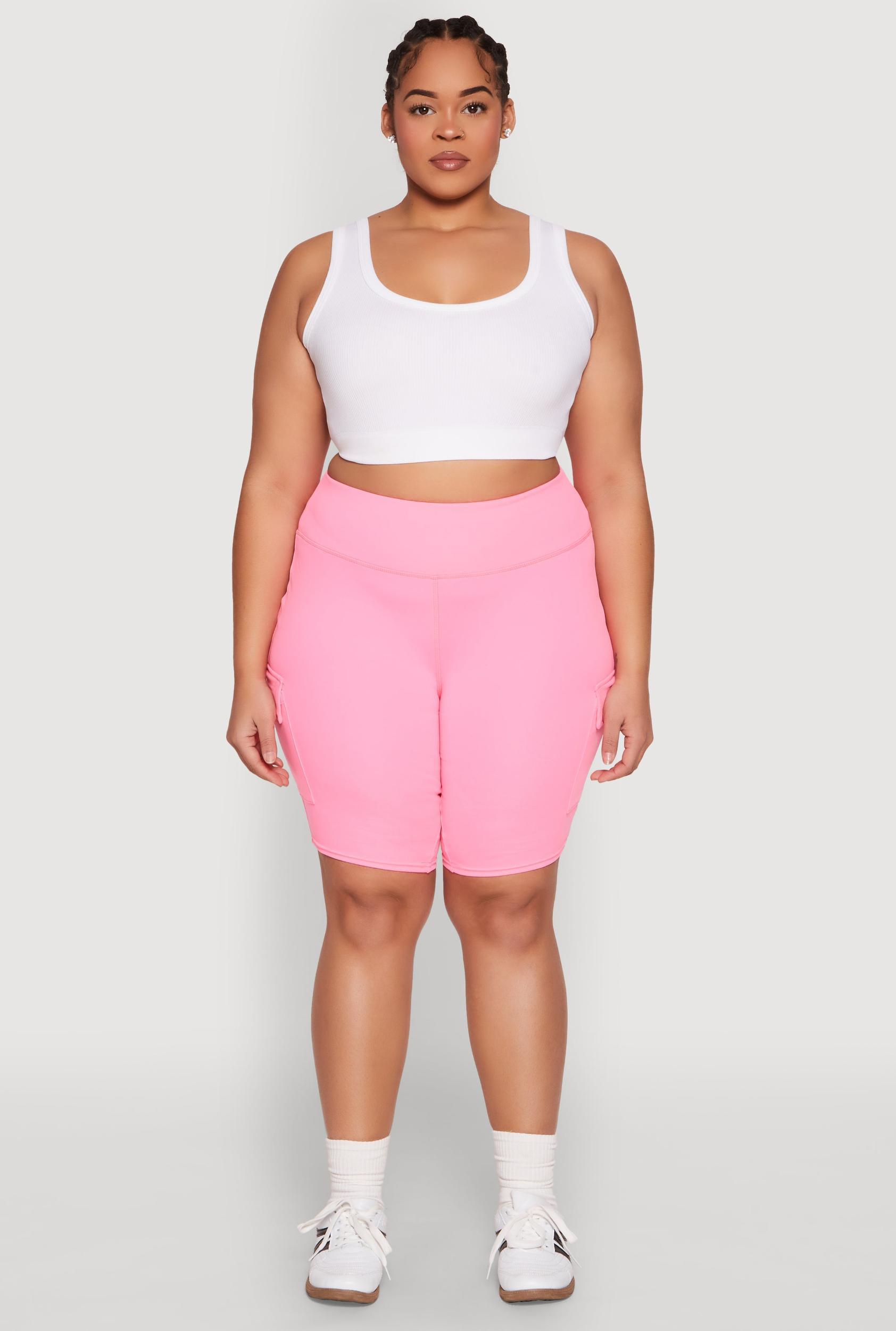 Womens Plus Size Spandex Cargo Biker Shorts Product Image