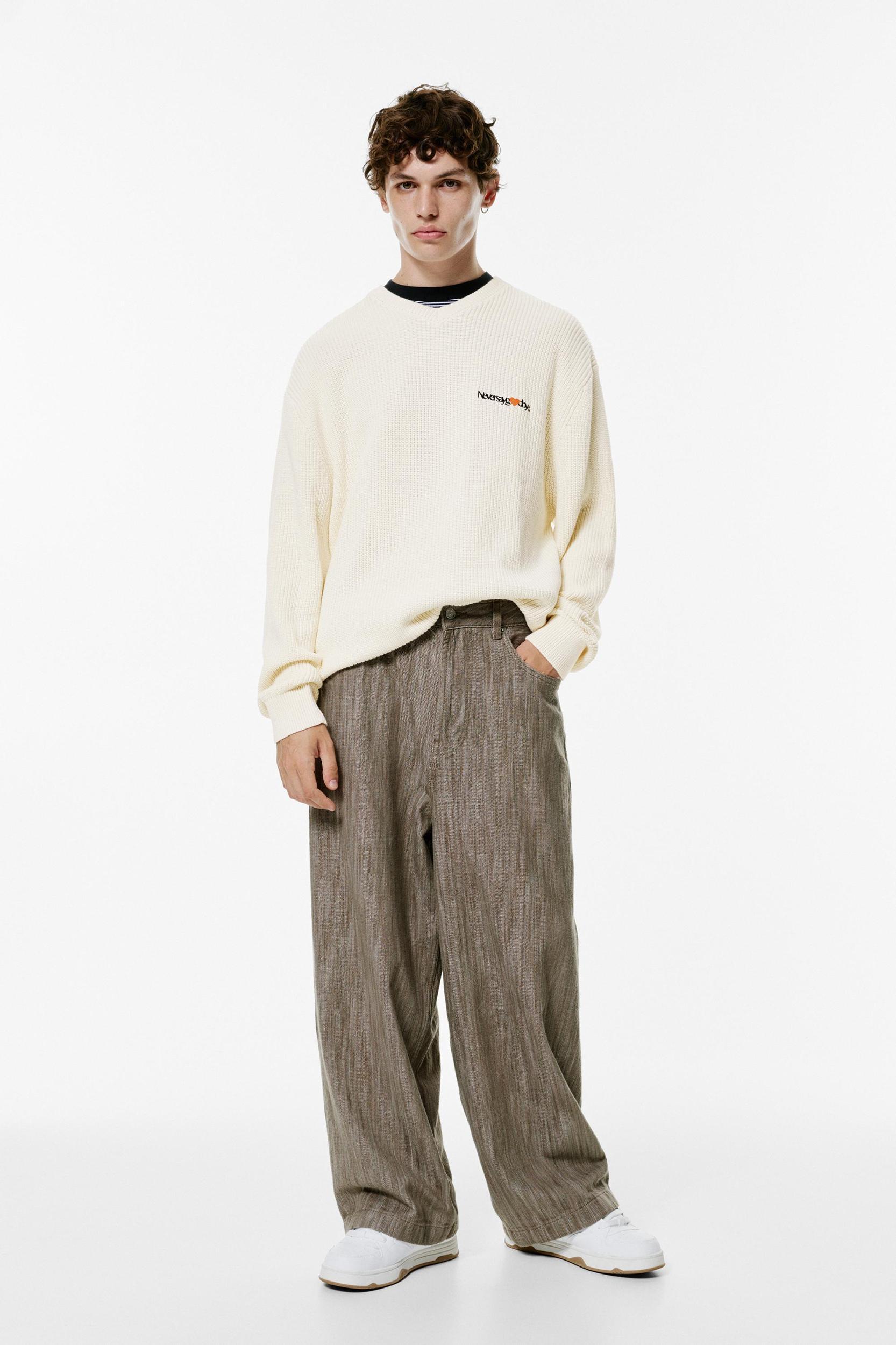 Super baggy jacquard trousers Product Image